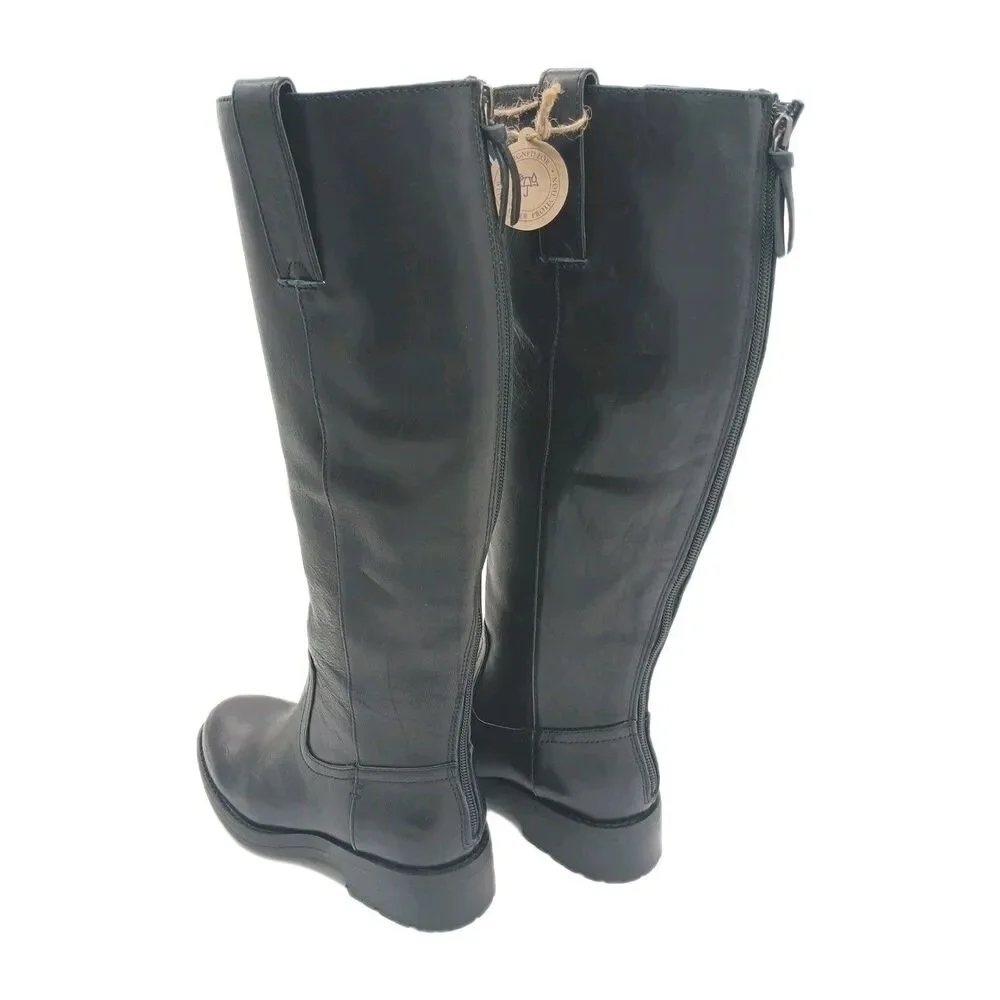 Womens Sofft Samantha III Black Leather Knee High Riding Boots Size 6 M NWOB